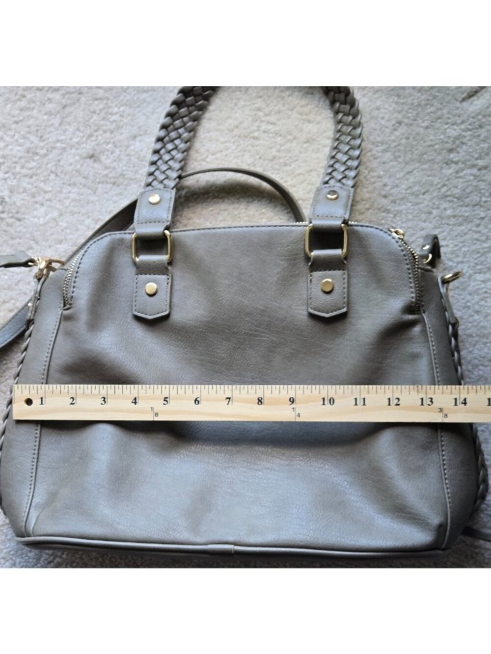 Antik Kraft Olive Green Soft Vegan Leather Crossbody Bag Adjustable 3 Sections - Picture 12 of 13